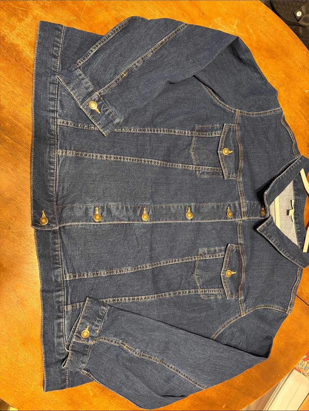 NWOT Woman Within Dark Blue Denim Jacket with Button Front 4X - Picture 8 of 14